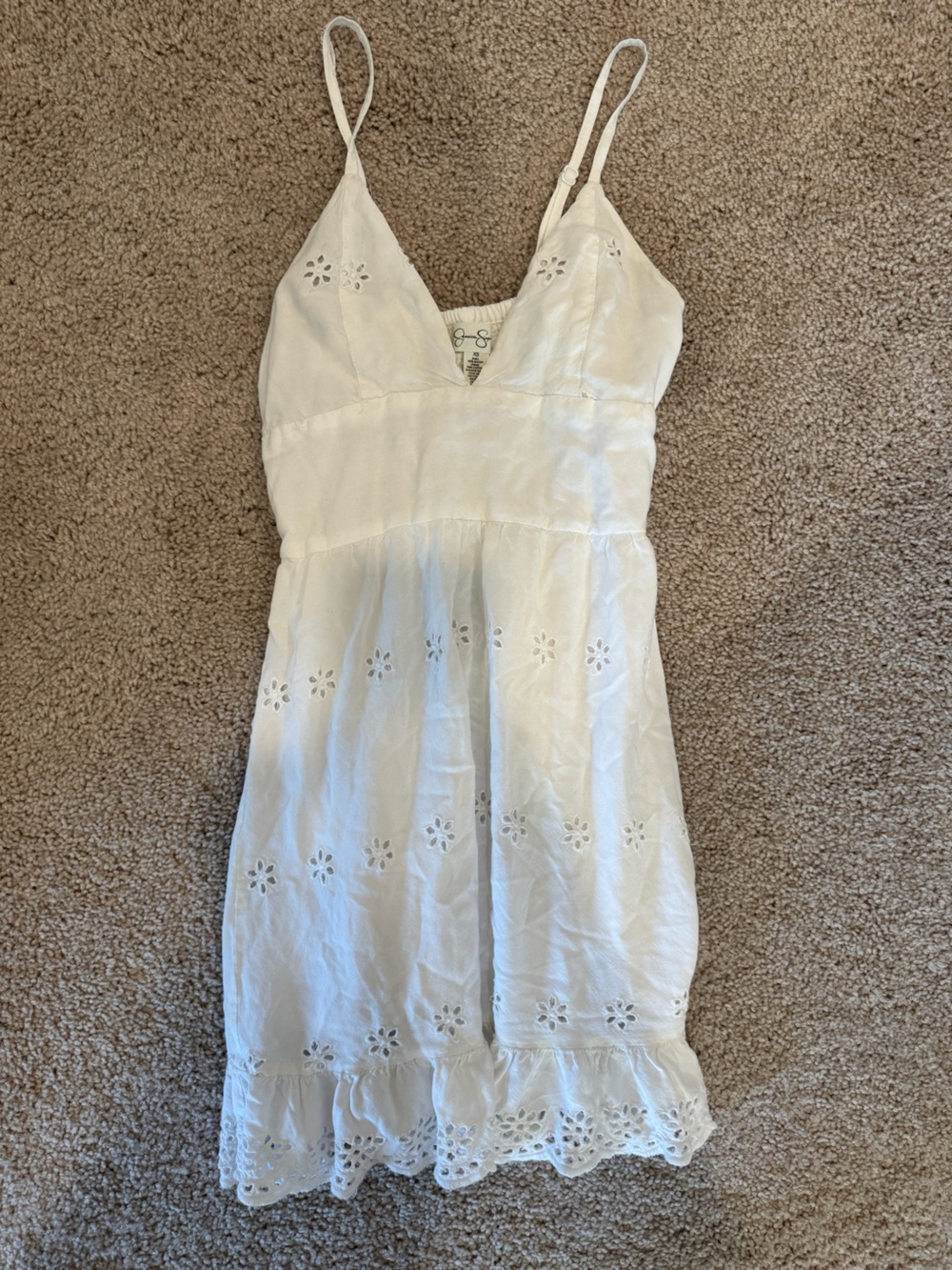 Jessica Simpson White Eyelet Sundress with Spaghetti Straps